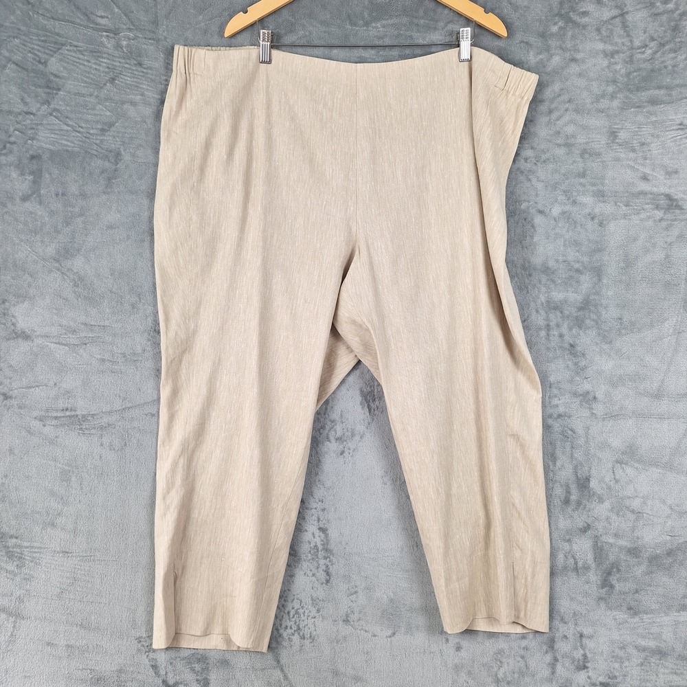 J Jill Pants 3X Linen Stretch Beach Coastal Minimalist Cropped Pull On Lagenlook